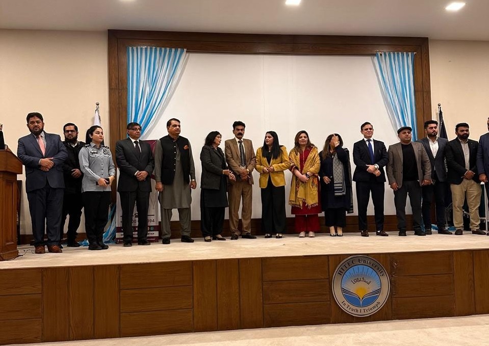 group photograph with participants during the “Safe Her Growth” Seminar held at HITEC University, Taxila.